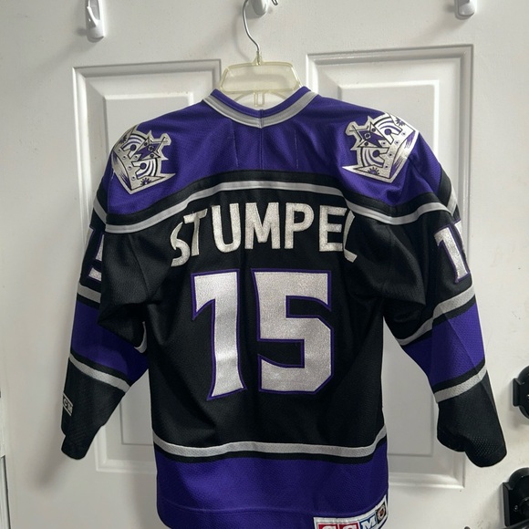 CCM Youth Ice Hockey STUMPEL La Kings Jersey Air Knit Sz L/XL